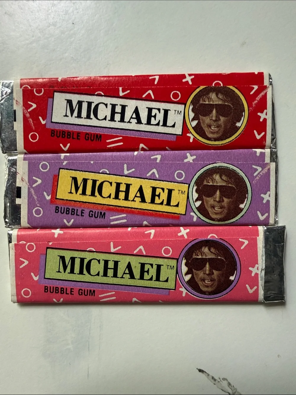Topps Michael Jackson Bubble Gum Pack - Red, Purple, Pink